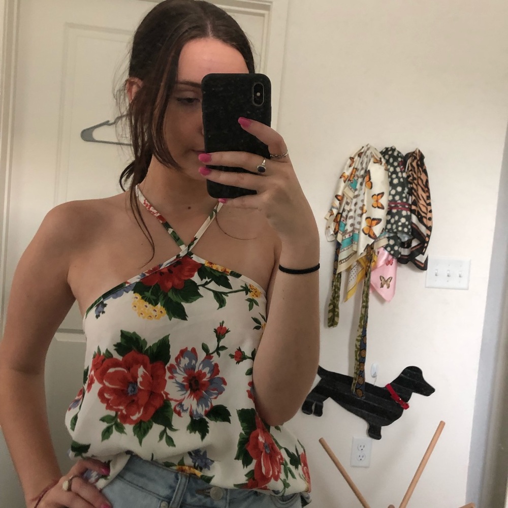 Floral halter top